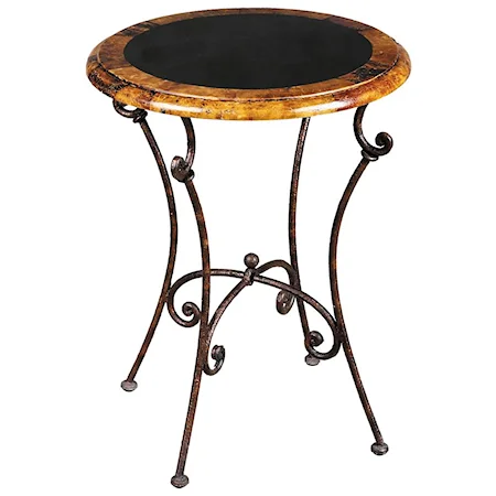 Round Accent Table with Blackstone Top